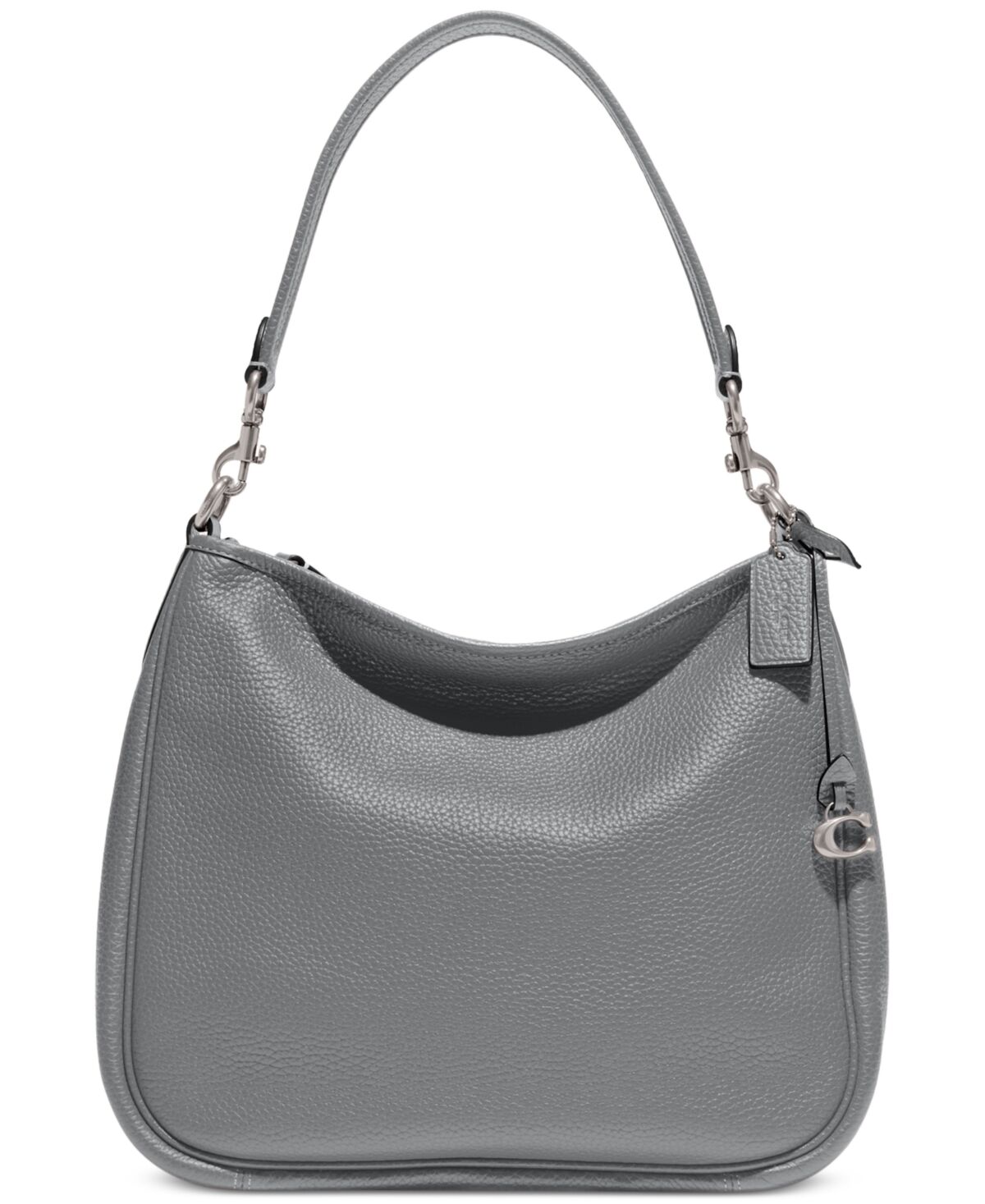Coach Soft Pebble Leather Cary Shoulder Bag with Convertible Straps - Dark Gray