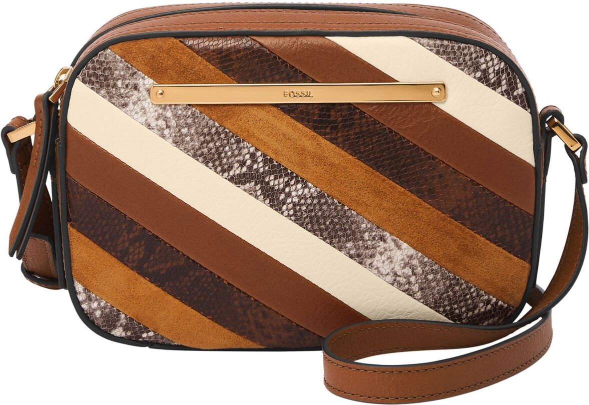 Fossil Women's Liza Crossbody Camera Bag - Brown Stripe