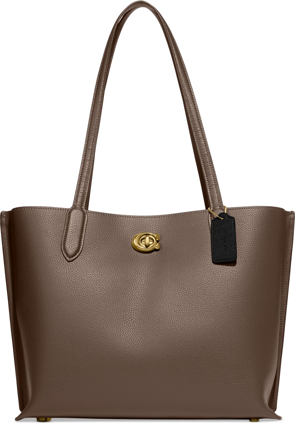 Coach Polished Pebble Leather Willow Tote with Interior Zip Pocket - Brown