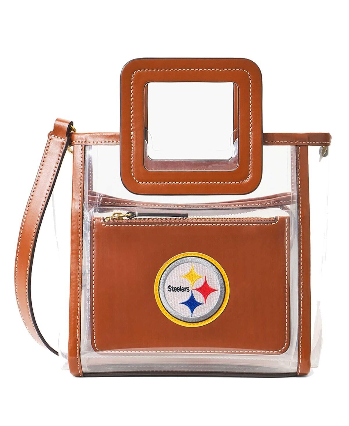 Women's Staud Pittsburgh Steelers Clear Mini Shirley Bag - Brown