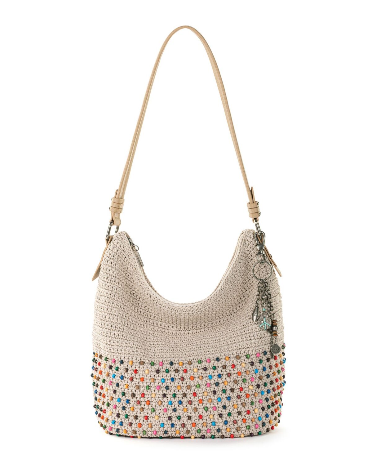 The Sak Sequoia Crochet Hobo Medium Handbag - Ecru Multi Beads