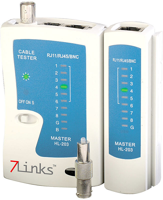 7links 3in1-Kabeltester für RJ-45, RJ-11 und BNC