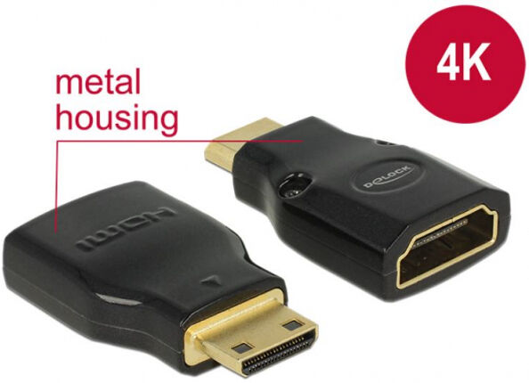 Delock 65665 - HDMI Adapter mini C -> A St/Bu 4K Metallgehäuse