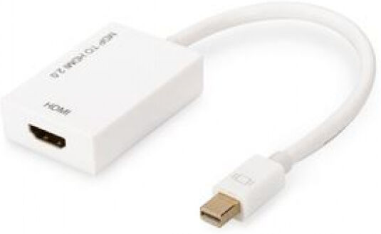 Digitus AK-340416-002-W - DisplayPort Adapterkabel mini DP - HDMI 2.0 Typ A St/Bu - 0.2m