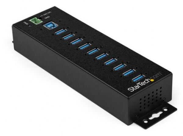 StarTech.com Startech HB30A10AME - 10-Port Industrial USB 3.0 Hub with External Power Adapter
