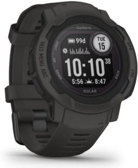 Garmin Instinct 2 Solar - Sportuhr / 45mm Gehäuse - graphite, Nylon Band