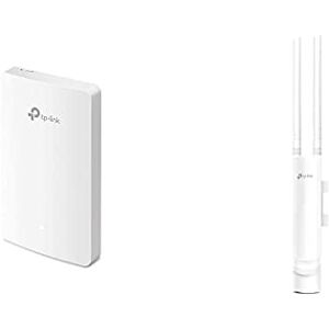 TP-Link EAP235-Wall AC1200 WLAN Gigabit Accesspoint zur Wandmontage (WLAN-Geschwindigkeit) weiß & Outdoor AC1200 Gigabit WLAN Access Point Für Garten (300Mbit/s 2,4GHz 867Mbit/s 5Gh) weiß