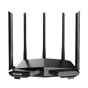 Tenda RX1 Pro Wi-Fi 6 WLAN Router (AX1500 Dualband 5GHz: 1201Mbps+2.4GHz: 300Mbps) 5 * 6dBi Antennen, 10/100 Mbps-LAN/WAN-Port, WPA3, App, Access Point Modus, MU-MIMO, Kindersicherung, IPv6, Schwarz
