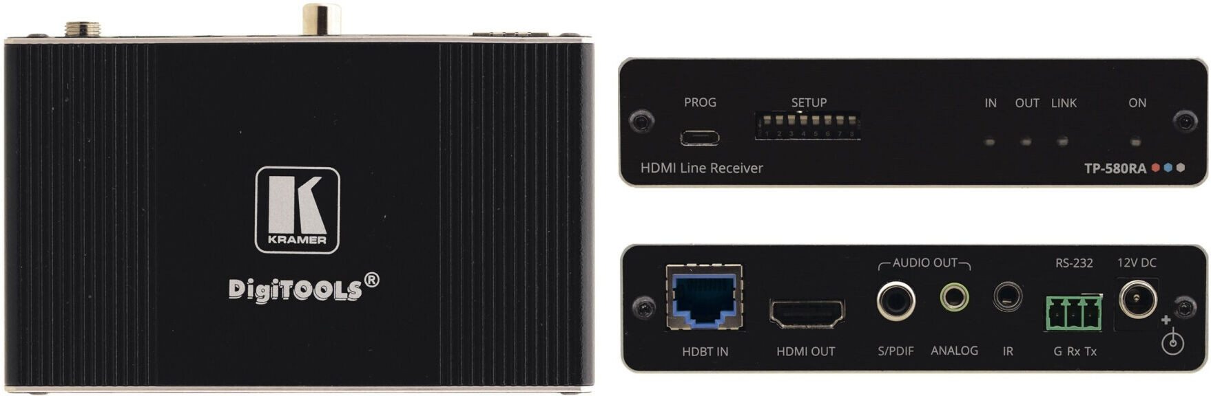 Kramer TP-580RA 4K60 4:2:0 HDMI Receiver with RS-232, IR & Stereo Audio Extraction over Long-Reach HDBaseT Übertrager & Repeater