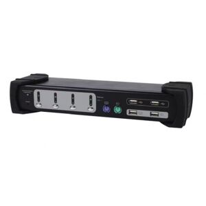 Equip 331544 - KVM Switch 4x USB/PS2 Dual Monitor mit Audio - Schwarz