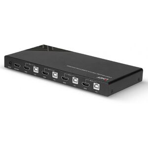 Lindy 43334 - 4 Port KVM Switch HDMI 4K60, USB 2.0 & Audio