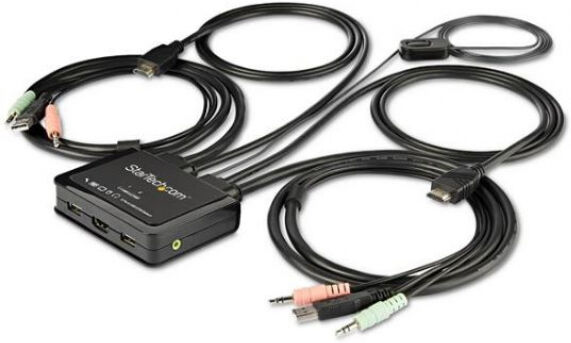 StarTech.com Startech SV211HDUA4K - 2 Port HDMI KVM Switch mit Kabeln - USB 4K 60Hz