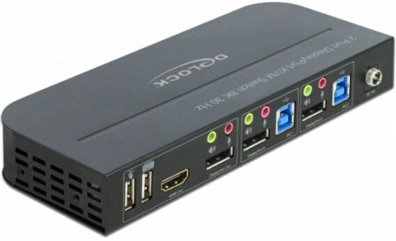 DeLock 11482 - DisplayPort 1.4 KVM Switch 8K 30 Hz mit USB 3.0 und Audio