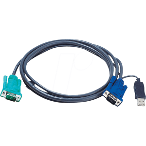 ATEN 2L-5302U - KVM Kabel VGA, USB und Audio, schwarz, 1,8 m