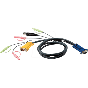 ATEN 2L-5303U - KVM Kabel VGA, USB und Audio, schwarz, 3,0 m