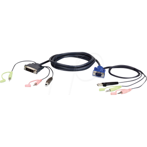 ATEN 2L-7DX3U - KVM Kabel, VGA, DVI, USB, Audio, 3 m