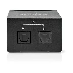 Nedis Digital Audio Switch - 2-way - Connection input: DC Power / 2x TosLink - Connection output: TosLink Female - Manual / Switch - Metal - Black