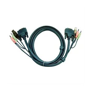 Aten 2L-7D05UD KVM Kabel DVI-D (Dual Link), USB, Audio, schwarz, 5 m