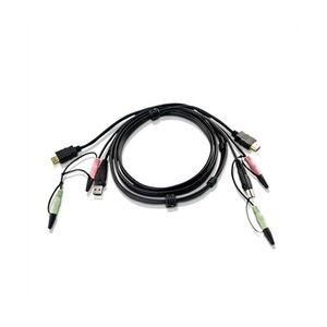 Aten 2L-7D02UH HDMI KVM Anschlusskabel, USB 2.0, schwarz, 1,8 m