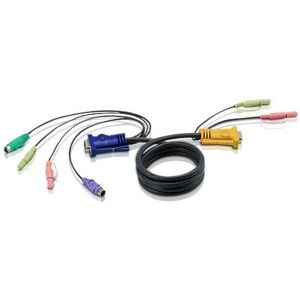 Aten - 2L-5302P - kvm Kabel, vga, PS/2, Audio, 1,8 m (2L-5302P)