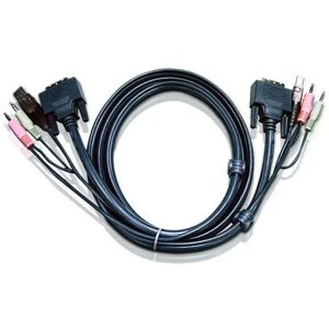 Aten - 2L-7D02U - kvm Kabel dvi-d (Single Link), usb, Audio, schwarz, 1,8 m (2L-7D02U)