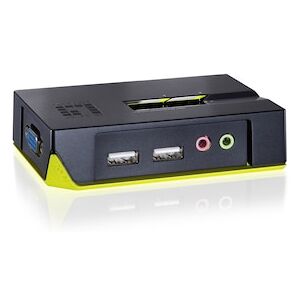 LEVELONE 2-Port USB VGA KVM Switch, audio support