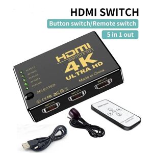 Meiteai-All 5 In 1 Out Hdmi Splitter Switcher 4k Hd 1080p Hd-Mi Switcher Video Audio Adapter Konverter Für Xbox Ps4 Dvd Hdtv Pc Monitor Projektor