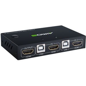 My Store AM-KVM201 4K Ultra HD metalhus 2-i-1-udgang HDMI KVM-switch