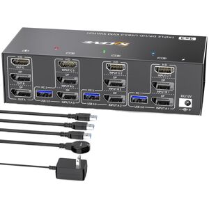 Shoppo Marte KC-KVM303DH 8K 60Hz USB3.0 DP+DP+HDMI Triple Monitors KVM Switch(EU Plug)