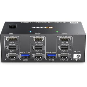 Shoppo Marte KC-KVM203DH 8K 30Hz USB3.0 DP+DP+HDMI Triple Monitors KVM Switch