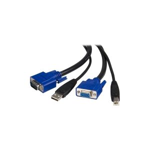 StarTech.com 10 ft 2-in-1 Universal USB KVM Cable - 10ft VGA KVM Cable - 10ft USB KVM Cable - 10ft KVM Switch Cable (SVUSB2N1_10) - Video / USB kabel - HD-15 (VGA), USB Type B (han) til USB, HD-15 (VGA) - 3 m - for P/N: RKCOND17HD, SV231USBGB, SV231USBLC,