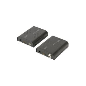 DIGITUS Professional HDMI KVM Extender over IP, Set - KVM / audio forlænger - 100Mb LAN - USB - op til 120 m