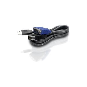 TRENDnet TK CU15 - Kabel til tastatur / video / mus (KVM) - USB, HD-15 (VGA) (han) til HD-15 (VGA) (han) - 4.5 m - sort