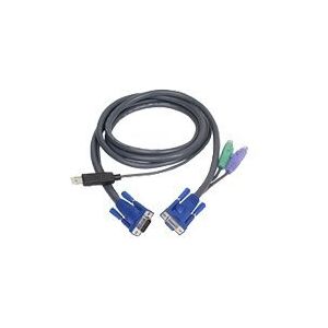 ATEN Technology ATEN Intelligent KVM Cable 2L-5502UP - Kabel til tastatur / video / mus (KVM) - USB, HD-15 (VGA) (han) til PS/2, HD-15 (VGA) - 1.8 m