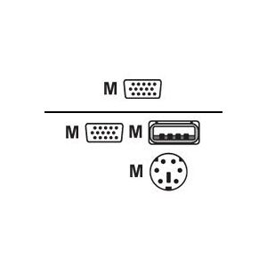 Level One LevelOne ACC-2103 - Kabel til tastatur / video / mus (KVM) - HD-15 (VGA) (han) til USB, PS/2, HD-15 (VGA) (han) - 5 m - tommelskruer - for ViewCon KV