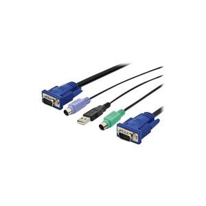 DIGITUS Octopus - Kabel til tastatur / video / mus (KVM) - USB, PS/2, HD-15 (VGA) (han) til HD-15 (VGA) (han) - 1.8 m - sort