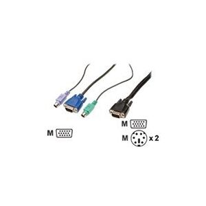 DIGITUS - Kabel til tastatur / video / mus (KVM) - HD-15 (VGA) (han) til PS/2, HD-15 (VGA) (han) - 3 m - for Digitus DC-71302GE, DC-71401GE, DC-72302GE, DC-72302US, DC-72401GE