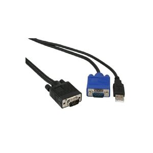 InLine 4043718072187, 1,8 m, VGA, Sort, Blå, VGA, VGA, USB, Hanstik