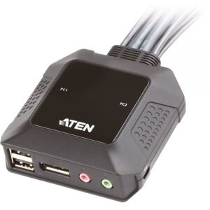 Aten Displayport Kvm Switch - 2 Vejs - Usb Med Lyd