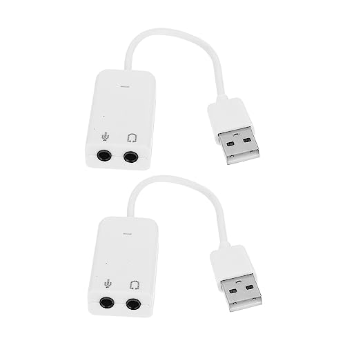 Hemobllo 2 Stuks Computer Geluidskaart Usb Geluidskaart Adapter Externe Geluidskaart Usb Geluidskaart Voor Laptop Usb-geluidskaart 7.1 Wit Bureaublad Zelfstandige Computer