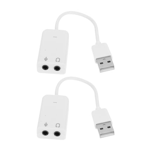 OSALADI 2 Stuks USB onafhankelijke geluidskaart desktop geluidskaart laptop geluidskaart horloge band charmes duurzame geluidskaart praktische geluidskaart notitieboekje met lijn wit