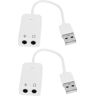 Hemobllo 2 Stuks Computer Geluidskaart Usb Geluidskaart Adapter Externe Geluidskaart Usb Geluidskaart Voor Laptop Usb-geluidskaart 7.1 Wit Bureaublad Zelfstandige Computer