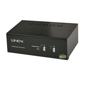Lindy 2 Port DVI Dual Head KVM Switch Pro Audio USB 2.0