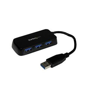 StarTech.com Portable 4 Port SuperSpeed Mini USB 3.0 Hub - Black (ST4300MINU3B)