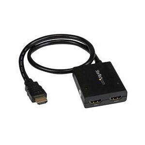 StarTech.com 4K HDMI 2-Port Video Splitter  1x2 HDMI Splitter  Powered by USB or Power Adapter (ST122HD4KU)