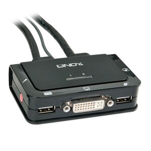 Lindy Compact 2 Port KVM Switch - DVI, USB 2.0 & Audio