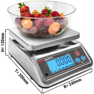 GGM Gastro - Balance de cuisine numerique jusqu'a 6 kg - Graduation : 2 grammes Argent