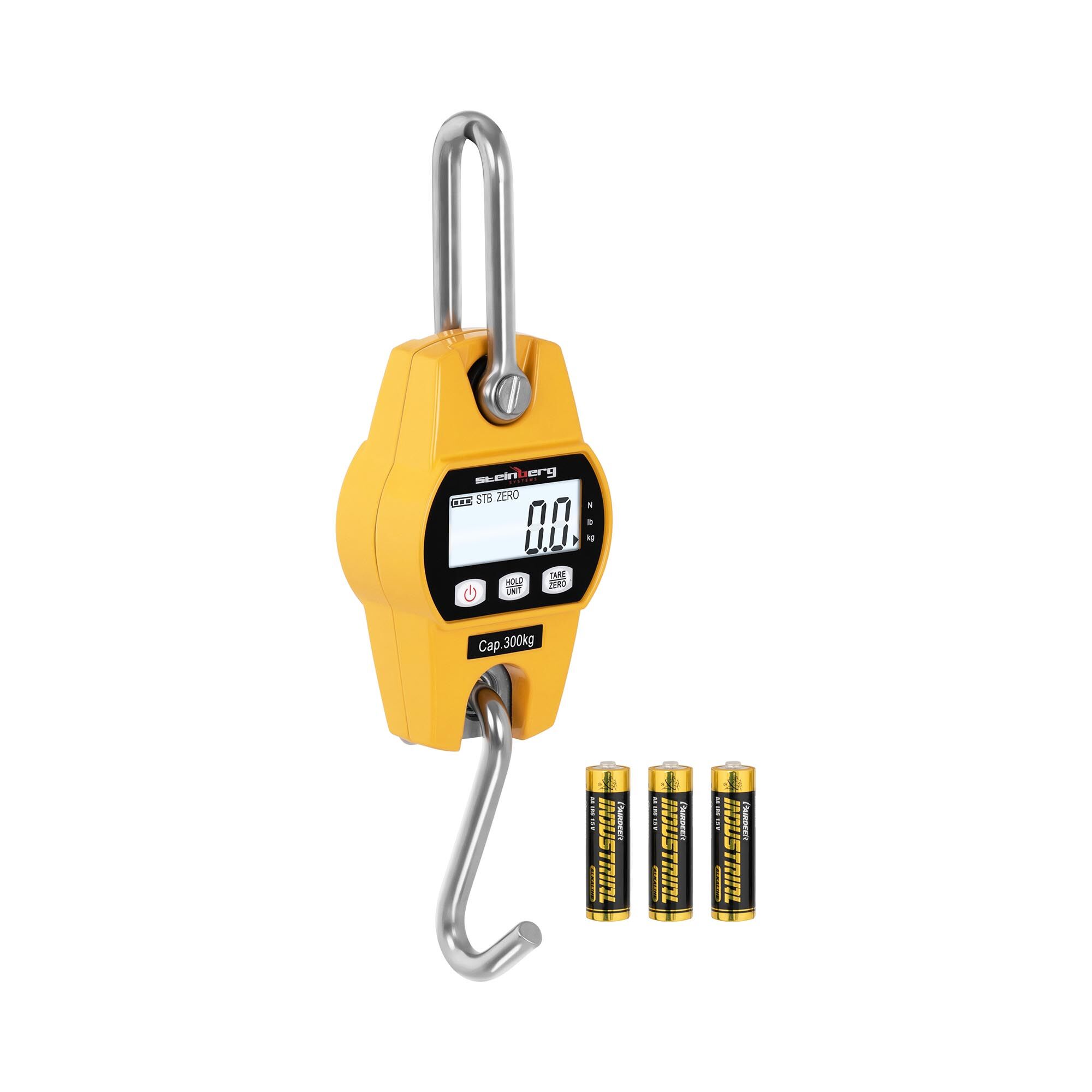 Steinberg Crane Scale - 300 kg / 100 g - LCD - yellow