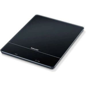 Beurer Bilancia da cucina KS 34, per una pesatura precisa fino a 15 kg, con funzione di pesatura Tara e display Magic LED, nera