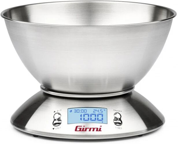 Girmi PS85 Acciaio inossidabile Superficie piana Rotondo Bilancia da cucina elettronica